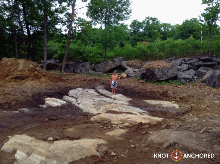 Preparing the site to build on Boshkung Lake