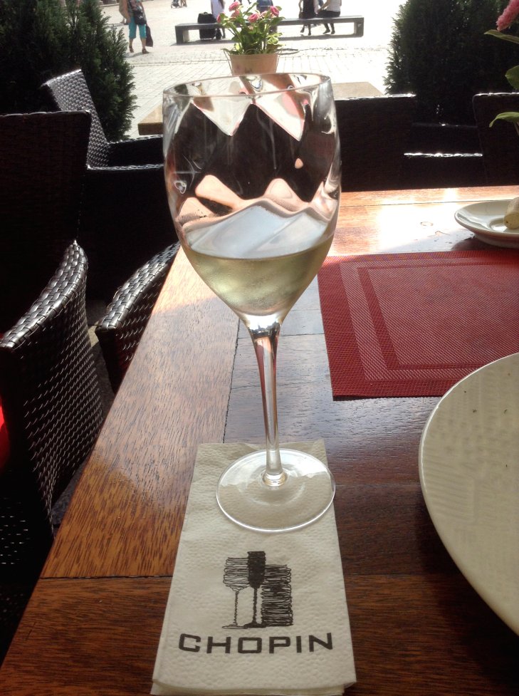 Chopin Resto in Krakow, wine glass