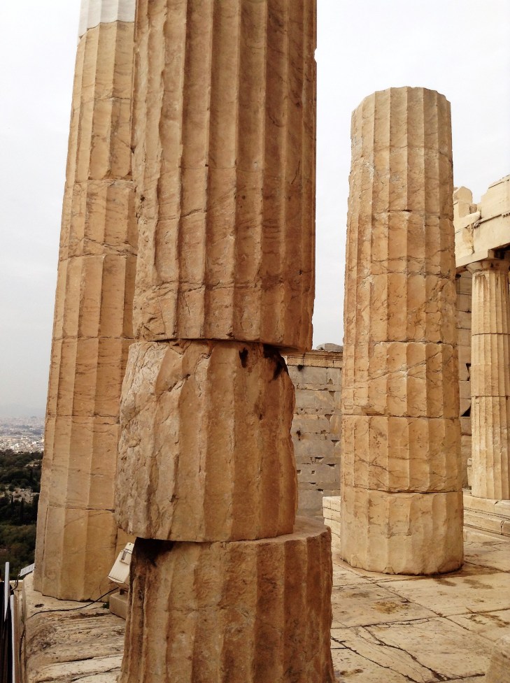 columns, Athens, ruins, Greece, Acropolis