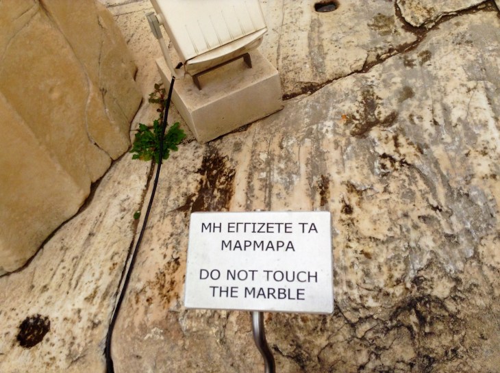 Marble, Parthenon, Greece, Athens, do not touch sign