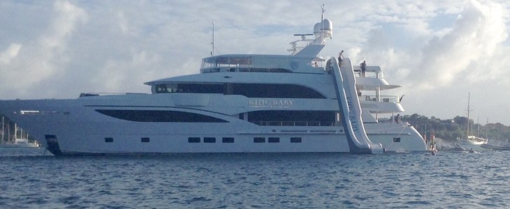 King Baby, mega yacht, super slide, rock n roll interior