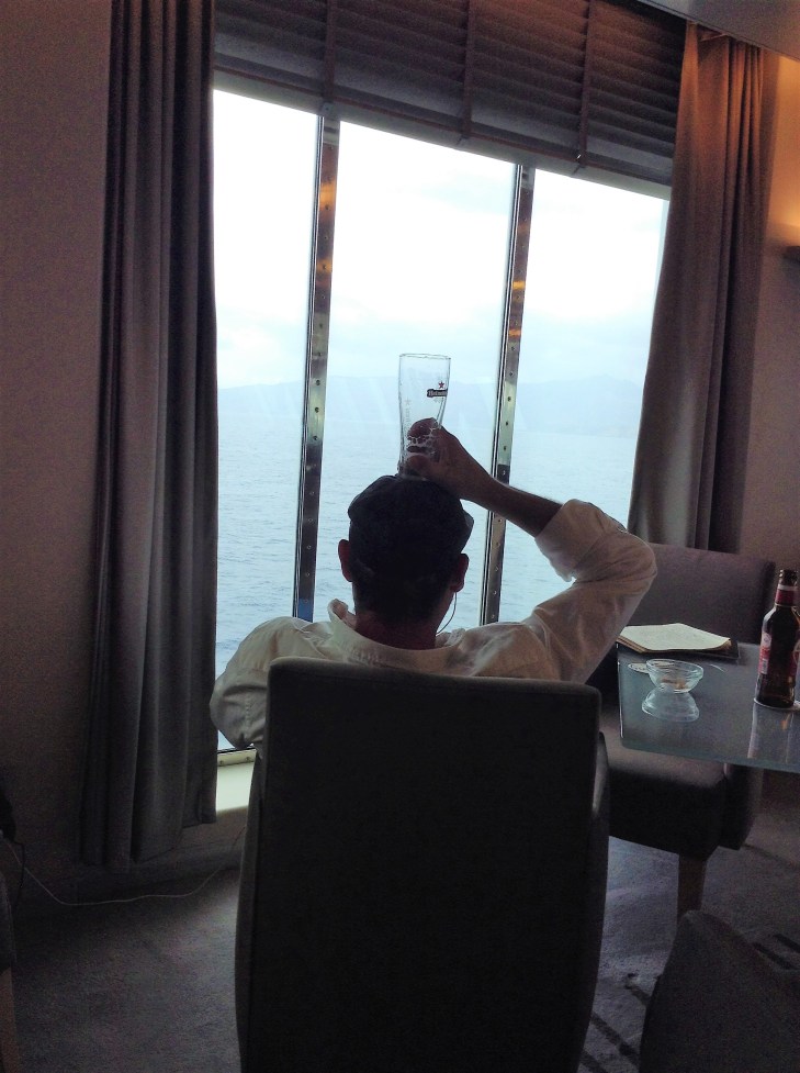 beer, Santorini Ferry, Greece, Business class