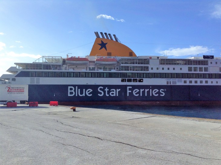 Santorini ferry, Blue Star, Greece