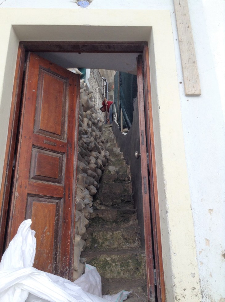 Steep staircase, Santorini, Greece