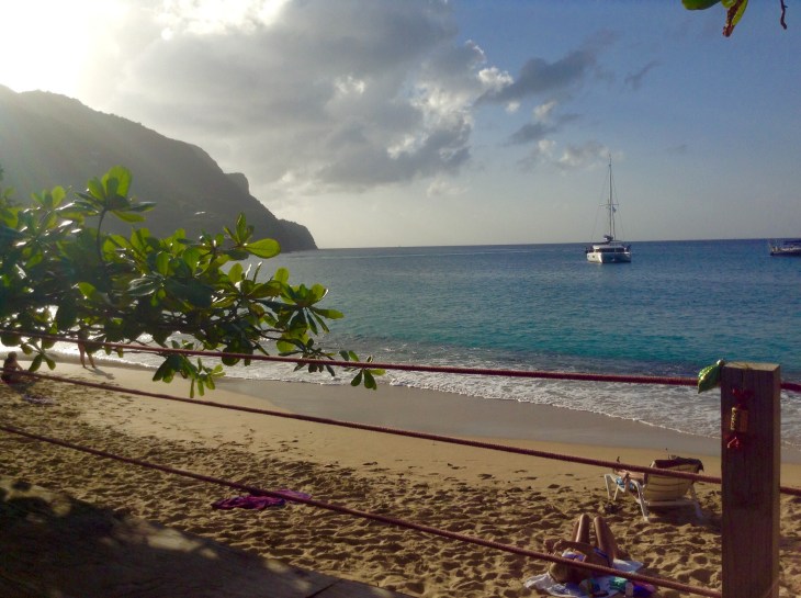 Catamaran, blue water, tropical, beach, Bequia, Caribbean 