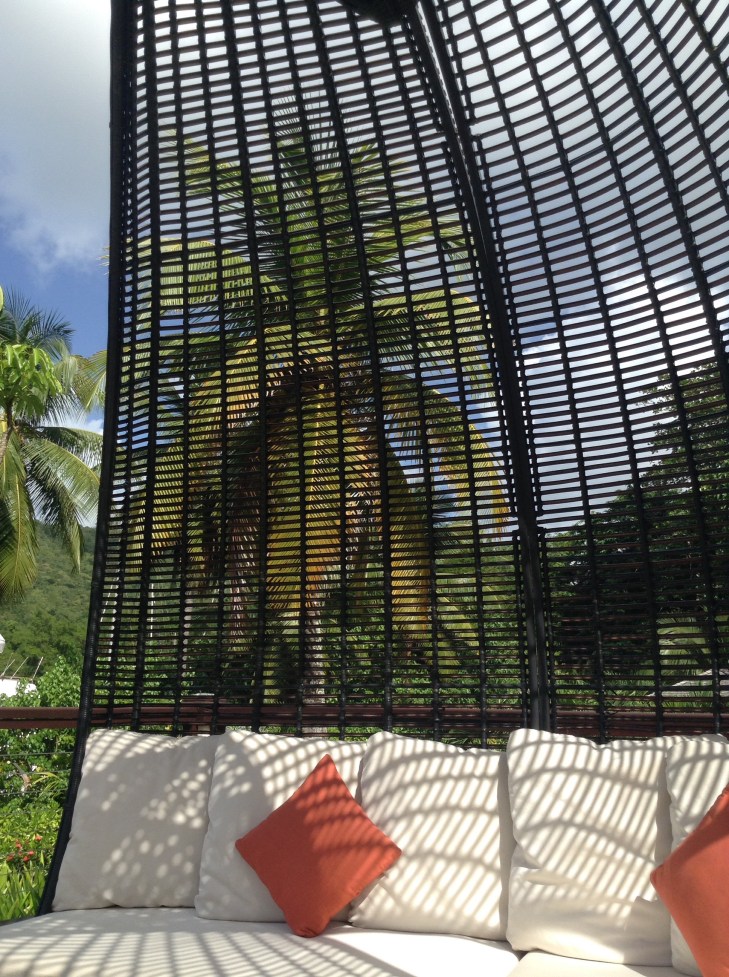 Gazebo, pillow chair, sun over, Palm tree, rattan, tropical